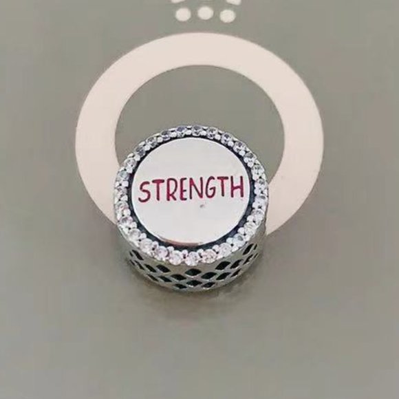 Pandora Breast Cancer Ribbon of Strength Dangle Charm Hope Bead Pendant - Picture 2 of 3